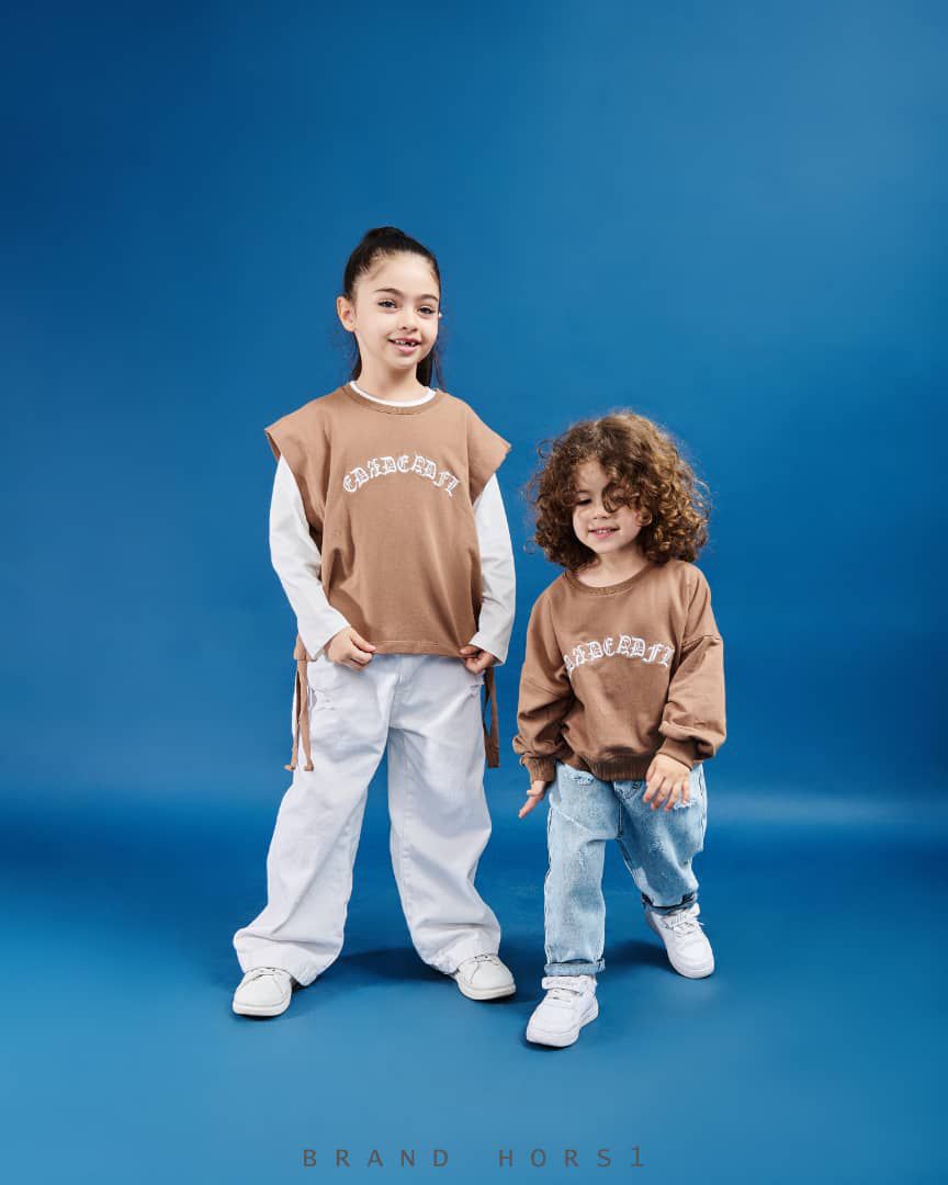 بلوز نخ پنبه و جلیقه دورس دخترانه - Image 4