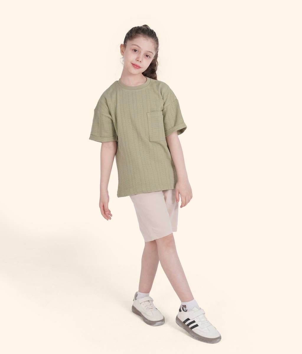 تیشرت ژاگارد شلوارک کتان - Image 6