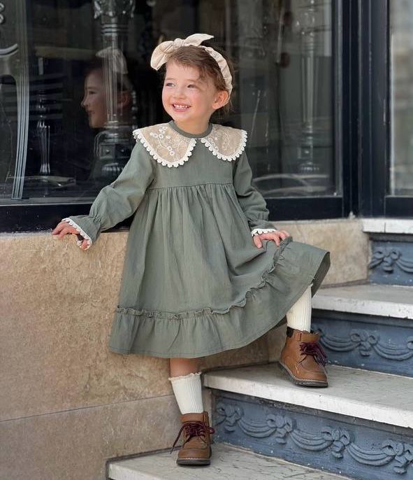 پیراهن لینن یقه دار - Image 4