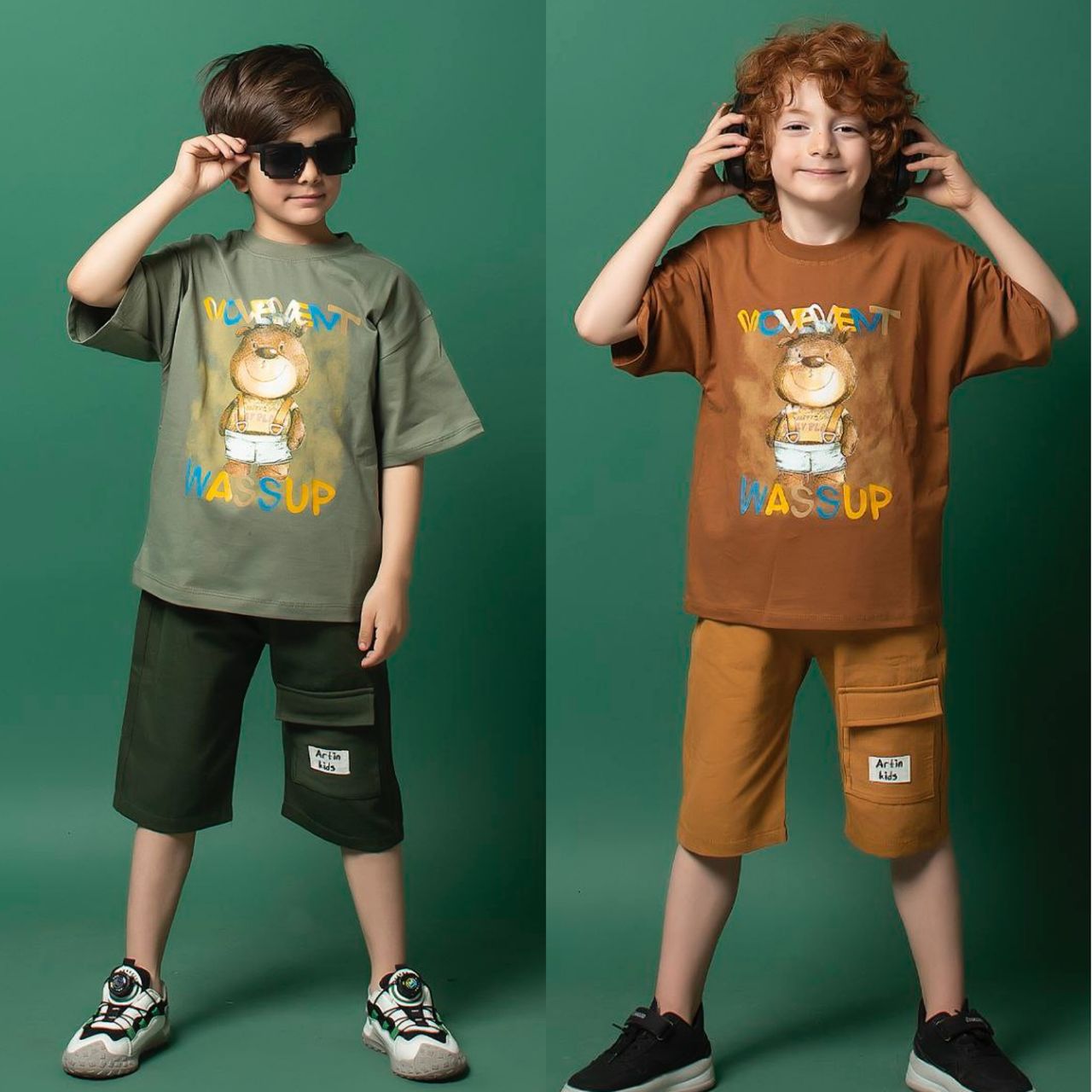 تیشرت شلوارک کتان عروسکی