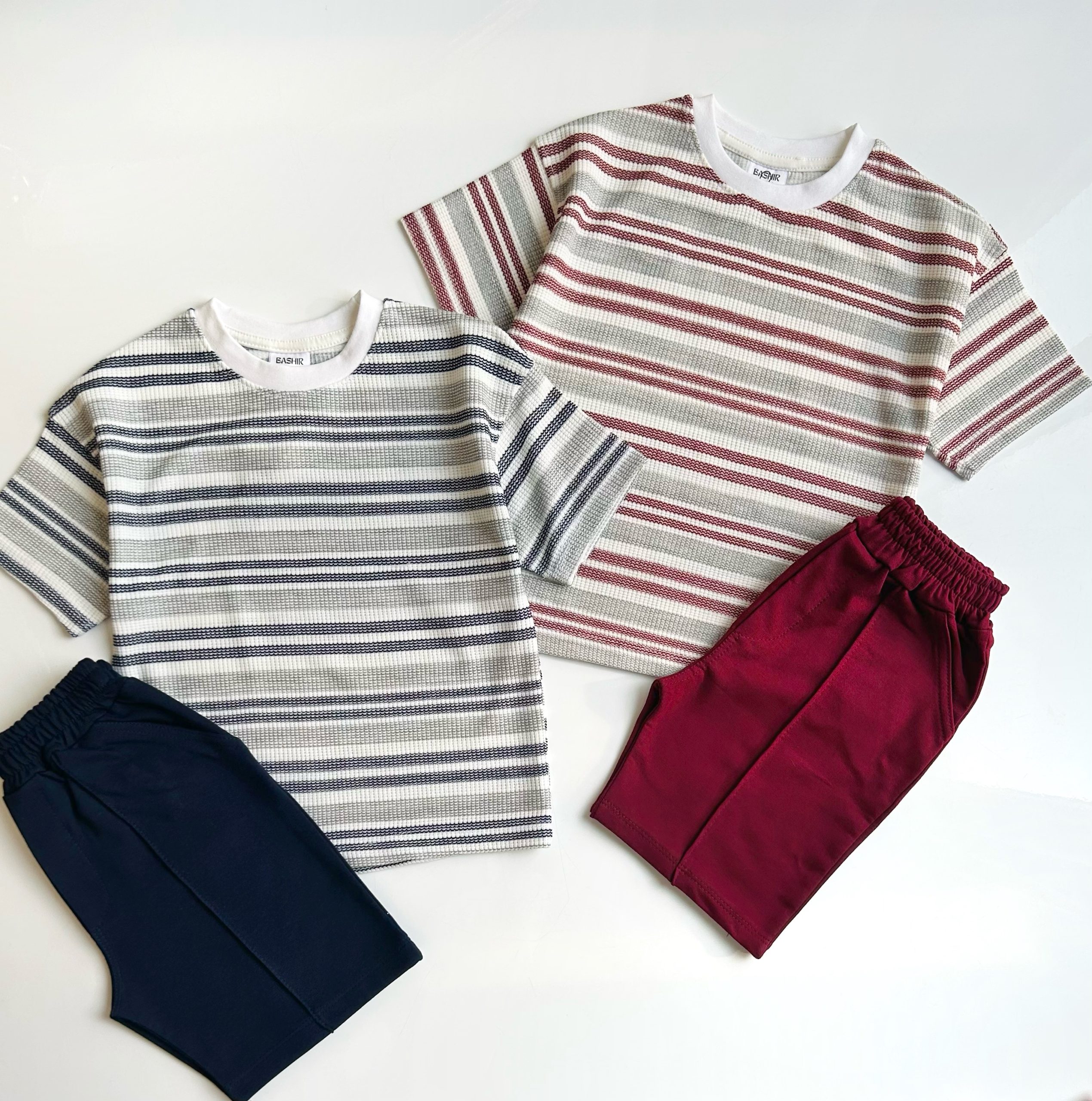 تیشرت جودون راه راه و شلوارک دورس - Image 11