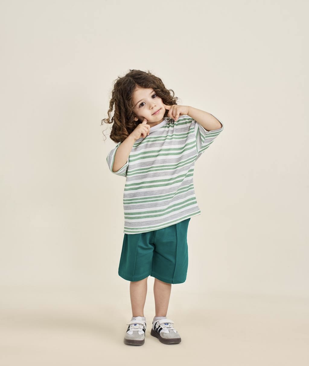 تیشرت جودون راه راه و شلوارک دورس - Image 5