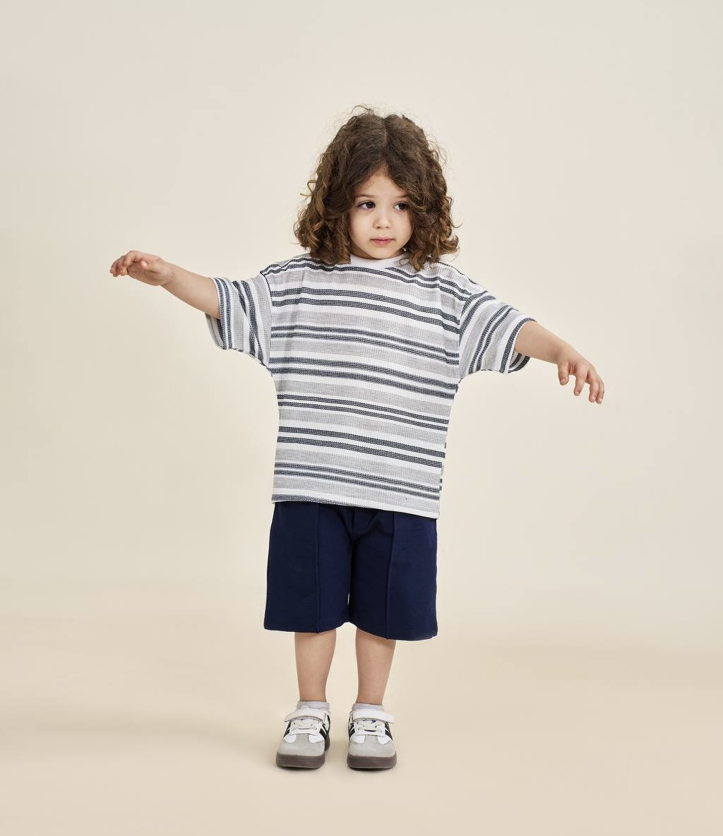 تیشرت جودون راه راه و شلوارک دورس - Image 6