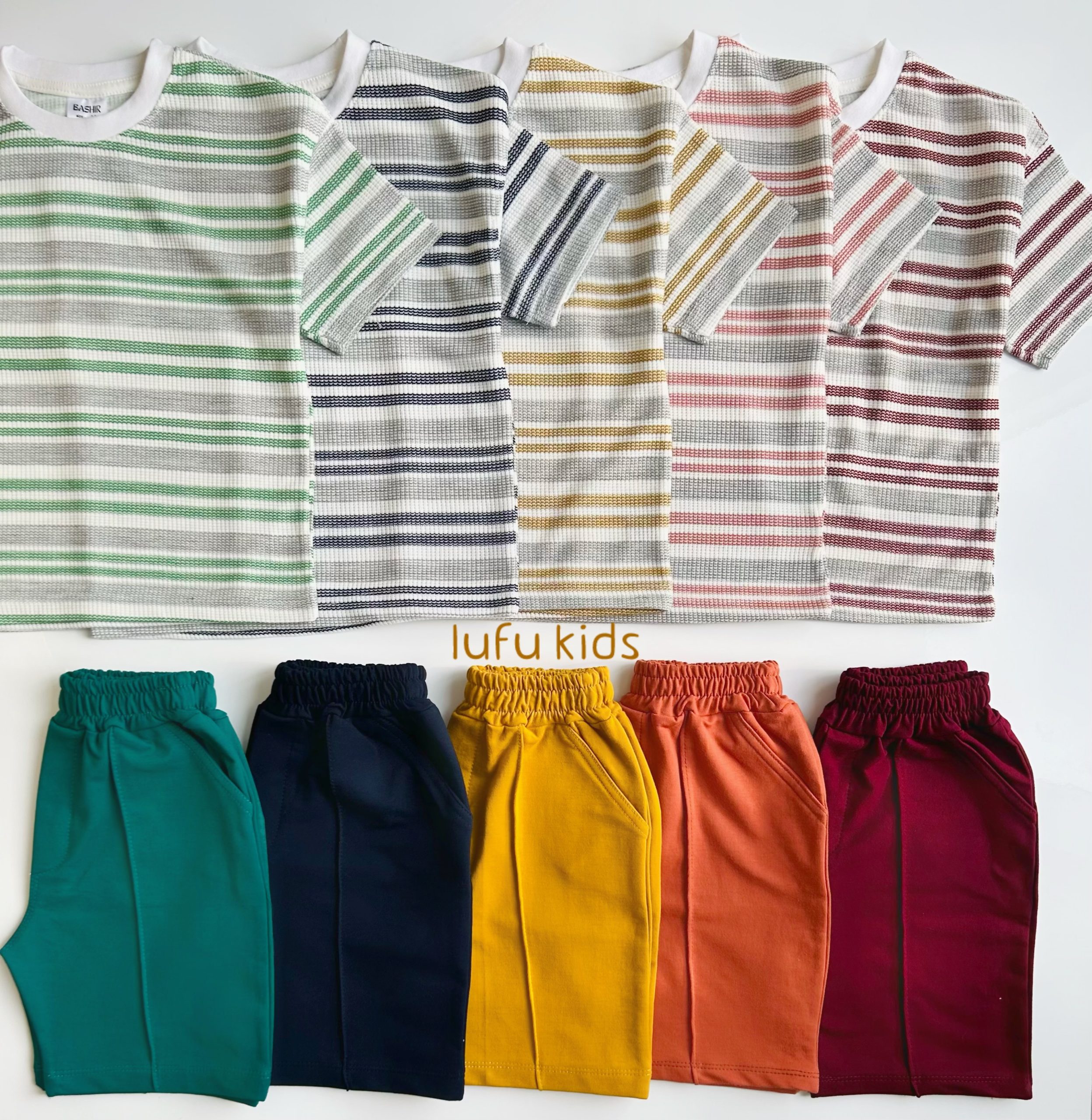 تیشرت جودون راه راه و شلوارک دورس