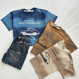 تیشرت و شلوارک جین بگ